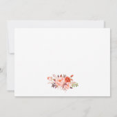 Elegante Waterverf koraal bloemengoud bruiloft Bedankkaart (Achterkant)