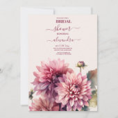 Elegante Waterverf koraal en roze Dahlia Bridal Kaart (Voorkant)