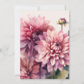 Elegante Waterverf koraal en roze Dahlia Bridal Kaart (Achterkant)