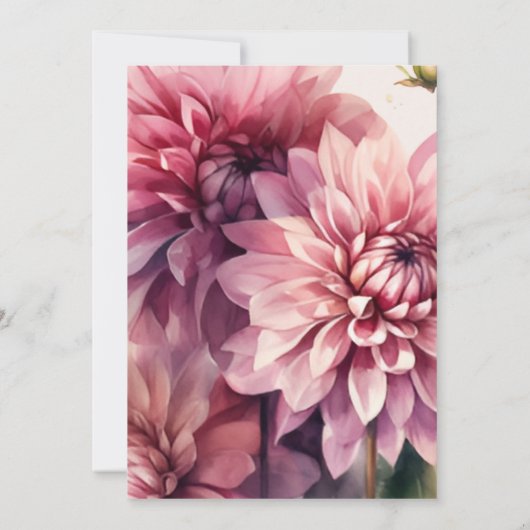 Elegante Waterverf koraal en roze dahlia bruiloft Save The Date (Achterkant)