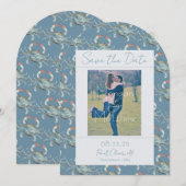 Elegante Waterverf Krab Wedding Save the Date Kaart (Voorkant / Achterkant)