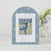 Elegante Waterverf Krab Wedding Save the Date Kaart (Staand voorkant)