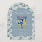 Elegante Waterverf Krab Wedding Save the Date Kaart (Voorkant / Achterkant)