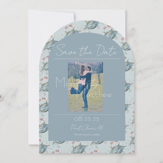 Elegante Waterverf Krab Wedding Save the Date Kaart (Voorkant)