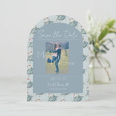 Elegante Waterverf Krab Wedding Save the Date Kaart (Staand voorkant)