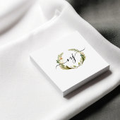Elegante Waterverf krans kalligrafie Logo Vierkante Visitekaartje