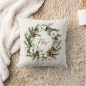 Elegante Waterverf Krans Kerst Baby shower Kussen (Deken)