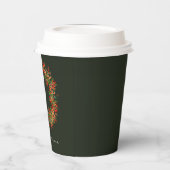 Elegante Waterverf Krans Monogrammed Kerst Papieren Bekers (Links)