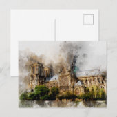 Elegante Waterverf kunst van de Notre Dame kathedr Briefkaart (Voorkant / Achterkant)