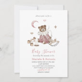 Elegante Waterverf Kwekerij  Roze Jurk Gir Kaart (Voorkant)