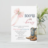 Elegante Waterverf laarzen of bogen Baby shower Kaart (Staand voorkant)