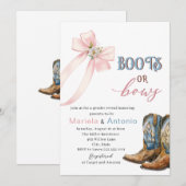 Elegante Waterverf laarzen of bogen Baby shower Kaart (Voorkant / Achterkant)