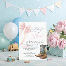 Elegante Waterverf laarzen of bogen Baby shower