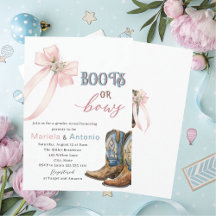 Elegante Waterverf laarzen of bogen Baby shower