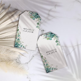 Elegante Waterverf laat bruiloft gunst cadeau Labe Cadeaulabel