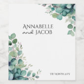 Elegante Waterverf laat wijnlabel achter Wijn Etiket (Enkel label)