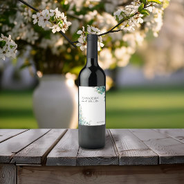 Elegante Waterverf laat wijnlabel achter Wijn Etiket