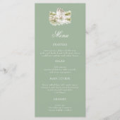 Elegante Waterverf Landgoed Tuin Bruiloftsmenu Menu (Voorkant)
