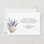 Elegante Waterverf Lavendel Bloemen Veld Foto Bedankkaart (Achterkant)