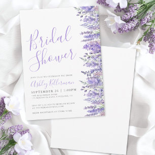 Elegante waterverf lavendel bloemisterij bruidsdou kaart