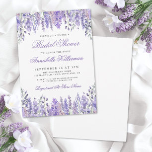 Elegante waterverf lavendel bloemisterij bruidsdou kaart