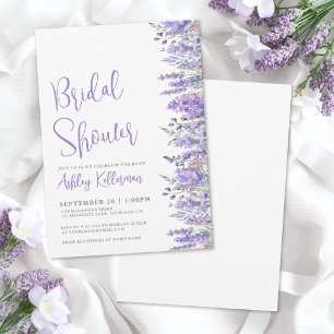 Elegante waterverf lavendel bloemisterij bruidsdou kaart