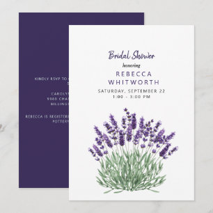 Elegante waterverf lavendel bruiloft feest kaart