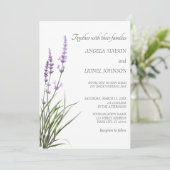Elegante Waterverf Lavendel Bruiloft Kaart (Staand voorkant)