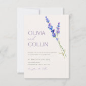 Elegante Waterverf Lavendel bruiloft uitnodiging (Voorkant)