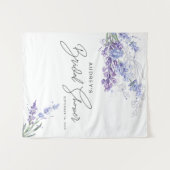 Elegante waterverf lavendel bruiloftsshower wandkleed (Voorkant (horizontaal))