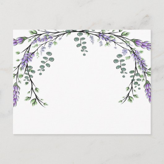 Elegante waterverf lavendel en eucalyptus briefkaart (Voorkant)