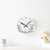 Elegante waterverf lavendel en eucalyptus ronde klok (Huis)