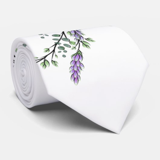 Elegante waterverf Lavendel Eucalyptus botanisch Stropdas (Opgerold)