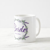 Elegante waterverf Lavendel Eucalyptus Bruid Koffiemok (Voorkant rechts)