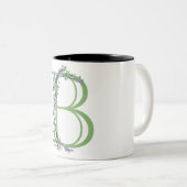 Elegante waterverf Lavendel Eucalyptus Bruid Tweekleurige Koffiemok (Voorkant rechts)