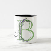 Elegante waterverf Lavendel Eucalyptus Bruid Tweekleurige Koffiemok (Center)