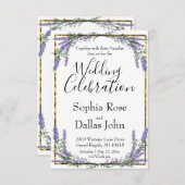 Elegante waterverf lavendel eucalyptus bruiloft kaart (Voorkant / Achterkant)