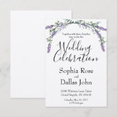 Elegante Waterverf Lavendel Eucalyptus bruiloft Kaart (Voorkant / Achterkant)