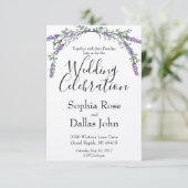 Elegante Waterverf Lavendel Eucalyptus bruiloft Kaart (Staand voorkant)