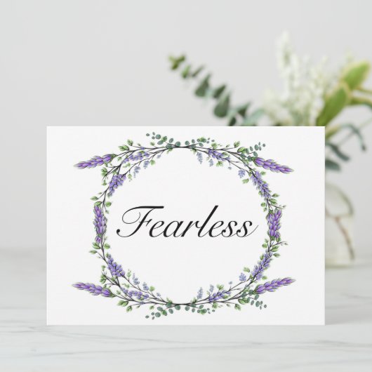 Elegante waterverf Lavendel Eucalyptus Fearless Kaart (Staand voorkant)