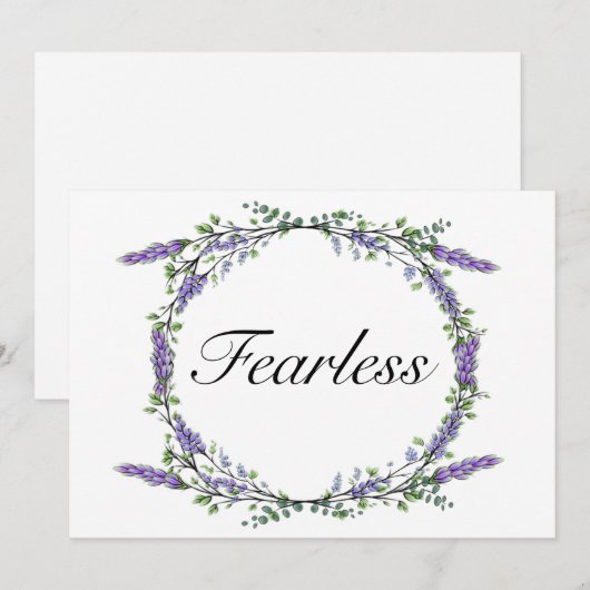 Elegante waterverf Lavendel Eucalyptus Fearless Kaart (Voorkant / Achterkant)