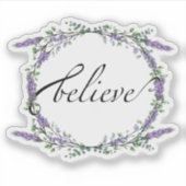 Elegante waterverf Lavendel Eucalyptus Geloof Sticker (Voorkant)