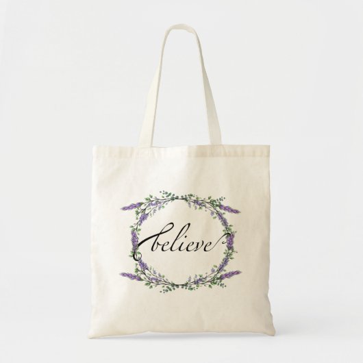 Elegante Waterverf Lavendel Eucalyptus Geloof Tote Bag (Voorkant)