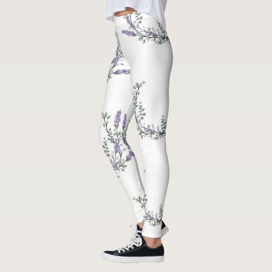 Elegante waterverf Lavendel Eucalyptus Leggings (Links)
