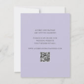 Elegante waterverf lavendel foto trouw QR-code Save The Date (Achterkant)