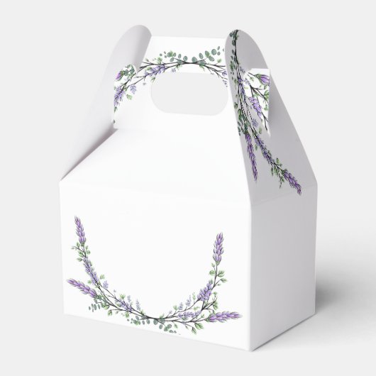 Elegante waterverf lavendel groen botanisch bedankdoosjes (Achterkant)