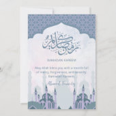 Elegante Waterverf Lavendel Moskee Iftar-diner Kaart (Achterkant)