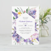 Elegante Waterverf Lavendel Paarse Baby shower Kaart (Staand voorkant)