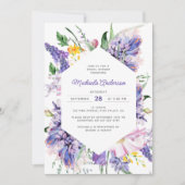 Elegante Waterverf Lavendel Paarse Vrijgezellenfee Kaart (Voorkant)