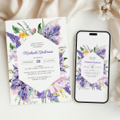 Elegante Waterverf Lavendel Paarse Vrijgezellenfee Kaart